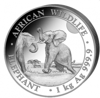 1kg Silver Somálsky slon 2024